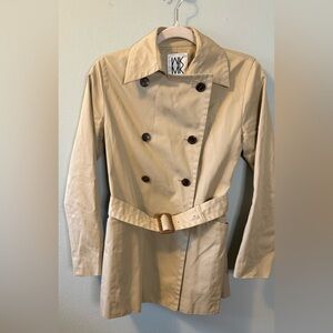Elegant Beige Double-Breasted Trench Coat